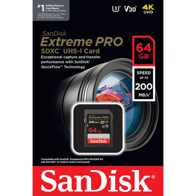 SanDisk 64GB Extreme PRO UHS-I SDXC Memory Card