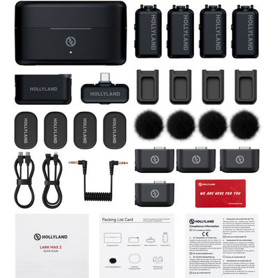 Hollyland Lark Max 2 Combo 4-Person Wireless Microphone (Black)