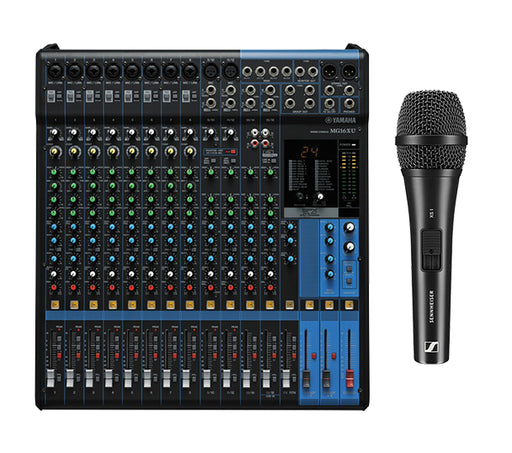 Yamaha MG16XU - 16-Input Mixer with Built-In FX and 2-In/2-Out USB Interface w/ free Sennheiser XS-1
