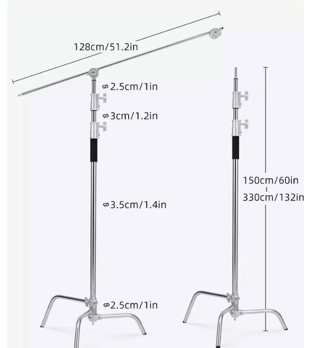 SM-CSA C-Stand with Arm Heavy Duty Stainless Steel