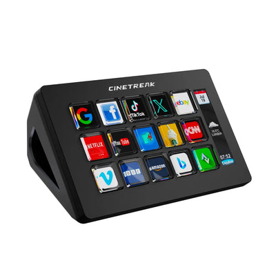 CineTreak CT-SD15 15-Key Smart Streaming Control Console for Studio Integration, Macro Automation & Live Broadcast Production