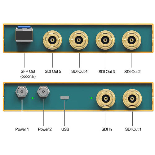 AVMATRIX SD1151-12G 12G-SDI 1x5 Reclocking Distribution Amplifier