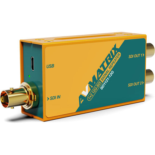 AVMATRIX 1x2 12G-SDI Reclocking Signal Repeater (SD1121-12G)