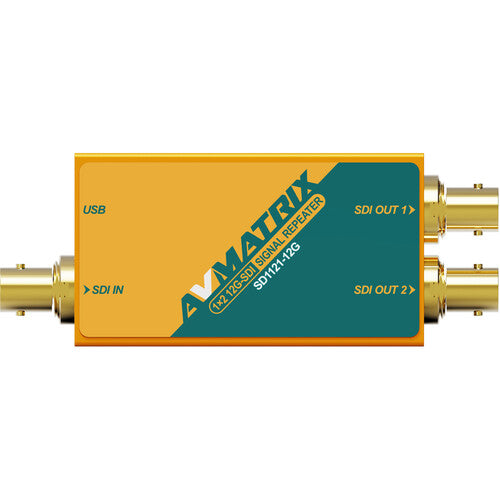 AVMATRIX 1x2 12G-SDI Reclocking Signal Repeater (SD1121-12G)