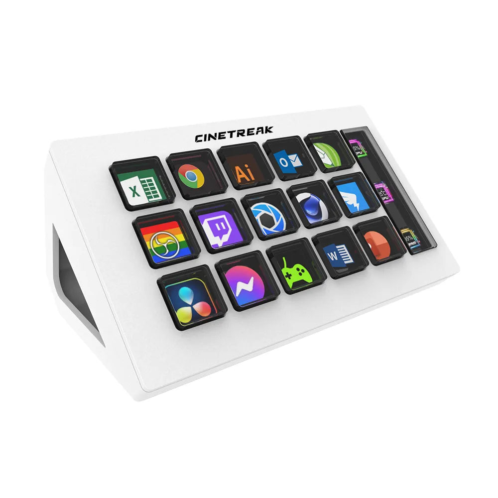 CineTreak CT-SD15 15-Key Smart Streaming Control Console for Studio Integration, Macro Automation & Live Broadcast Production