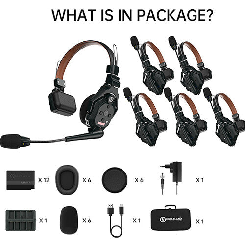 Hollyland Solidcom C1 Pro-6S Full-Duplex Wireless Intercom System with 6 Headsets (1.9 GHz)