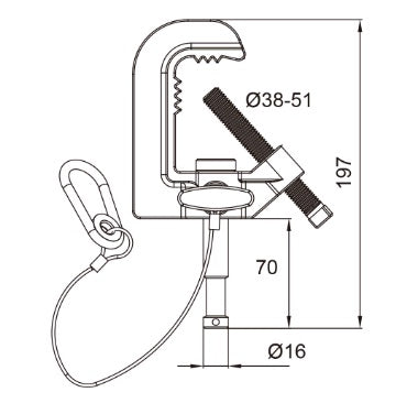 Kupo C-16 Iron Casting Baby Pipe Clamp