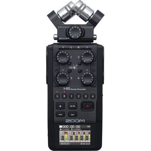 Zoom H6 6-Input / 6-Track Portable Handy Recorder (Black)