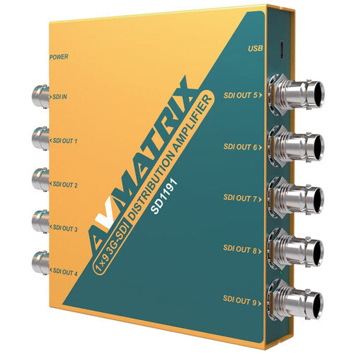 AVMATRIX 1x9 3G-SDI Reclocking Distribution Amplifier (SD-1191)