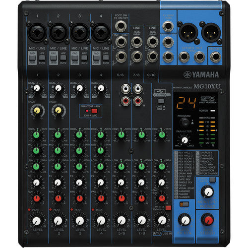 Yamaha MG10XU 10-Input Mixer with Built-In FX and 2-In/2-Out USB Interface w/ free Sennheiser XS-1
