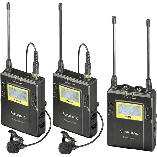 Saramonic UWMIC9 RX9 + TX9 + TX9, 96-Channel Digital UHF Wireless Dual Lavalier Mic System