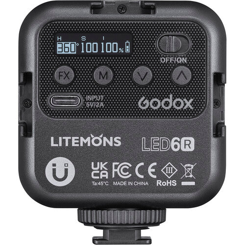 Godox Litemons LED6R RGB Pocket-Size Video Light (RGB & 3200 to 6500K)