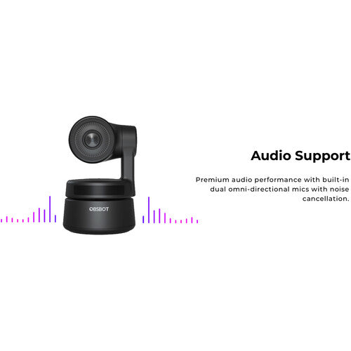 OBSBOT Tiny AI-Powered PTZ Webcam (Black)