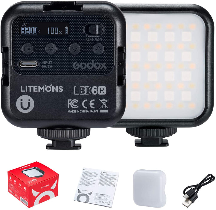 Godox Litemons LED6R RGB Pocket-Size Video Light (RGB & 3200 to 6500K)