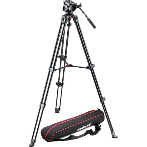 Manfrotto MVH500A Fluid Drag Video Head with MVT502AM Tripod and Carry Bag (MVK500AM)