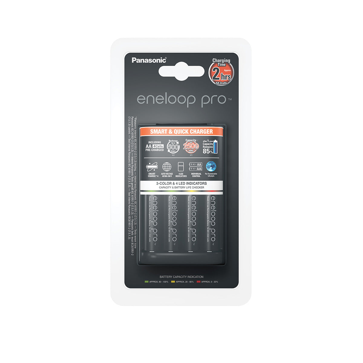Panasonic Eneloop Pro K-KJ55HC40T2 Smart and Quick Charger with 4 pcs. AA Battery