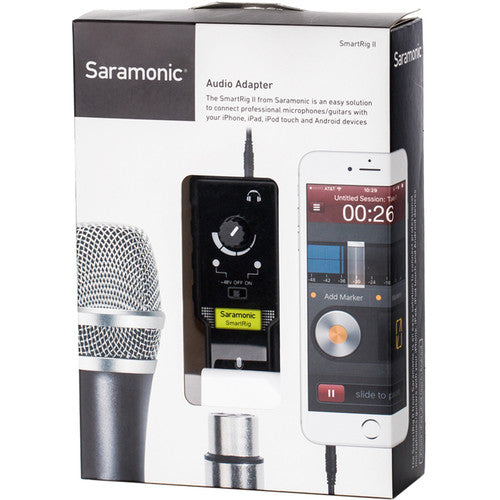Saramonic SmartRig II XLR Mic & 1/4" Guitar Adapter with Phantom Power Preamp for Smartphones