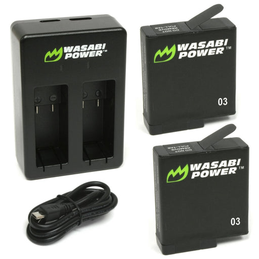 Wasabi Power Battery 2 Batteries & Charger for GoPro HERO5 Black (for All Future Firmware Updates)