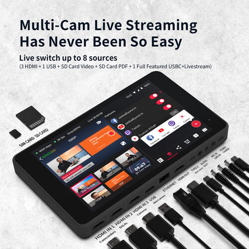 YoloLiv YoloBox Pro Portable Multi-Camera Encoder/Streamer, Switcher/Monitor & Recorder